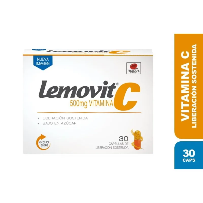 Lemovit Vitamina C 500 Mg Caja con 30 Cápsulas