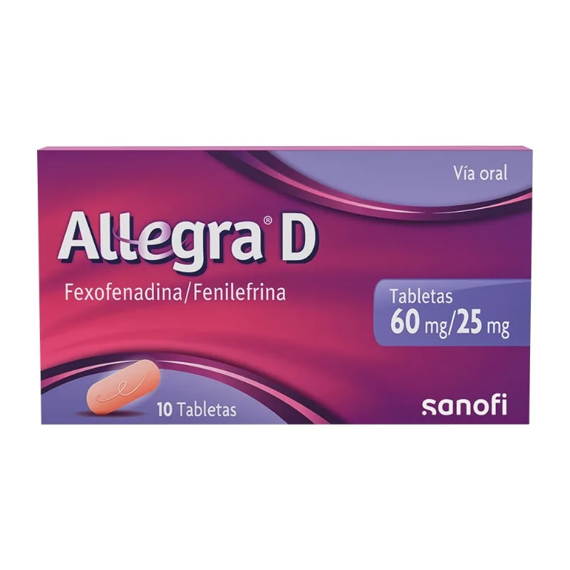 Allegra D 60/25 Mg 10 Tabletas