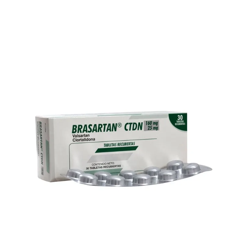 Brasartan Ctdn 160 / 25 Mg Caja con 30 Tabletas Recubiertas