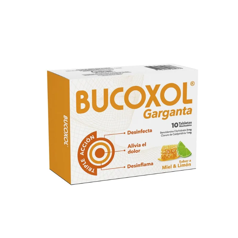 Bucoxol Sabor Miel & Limón 10 Tabletas Masticables