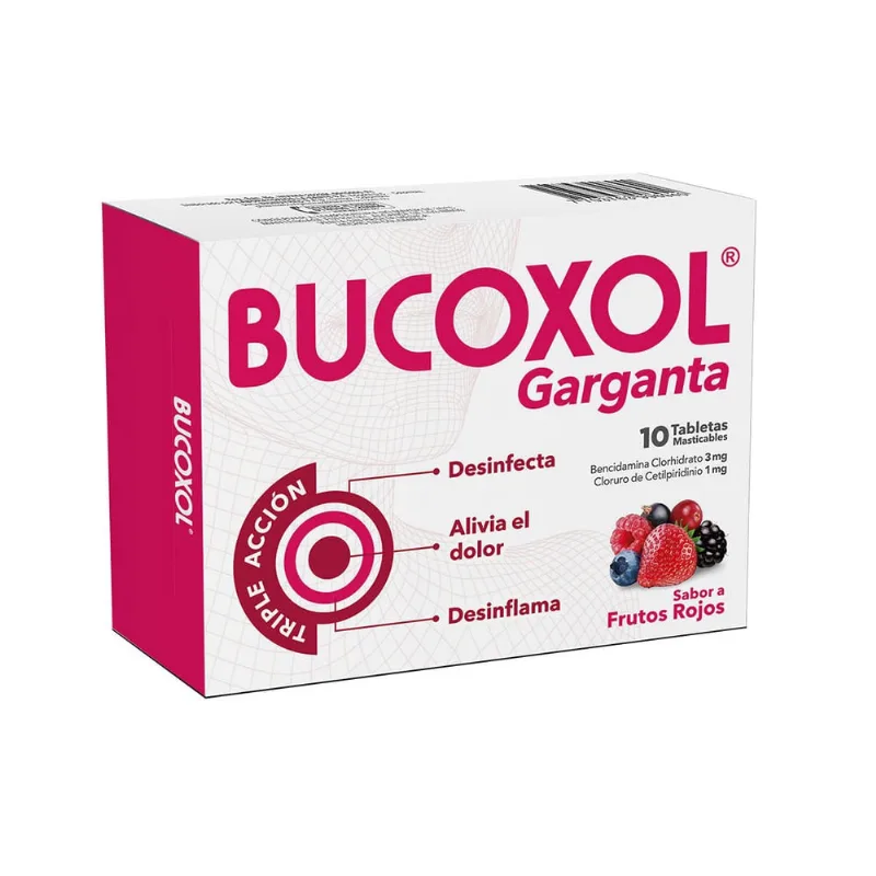 Bucoxol Sabor Frutos Rojos 10 Tabletas Masticables
