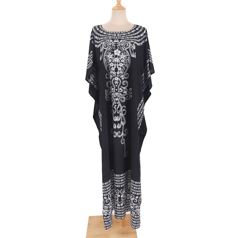 Casaco De Praia Feminino Com Estampa Boho, Kaftan Comprido D