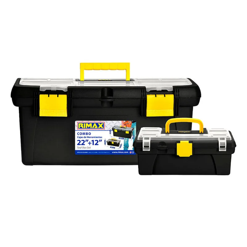 Caja de herramientas 22"+12" negro x2und Rimax
