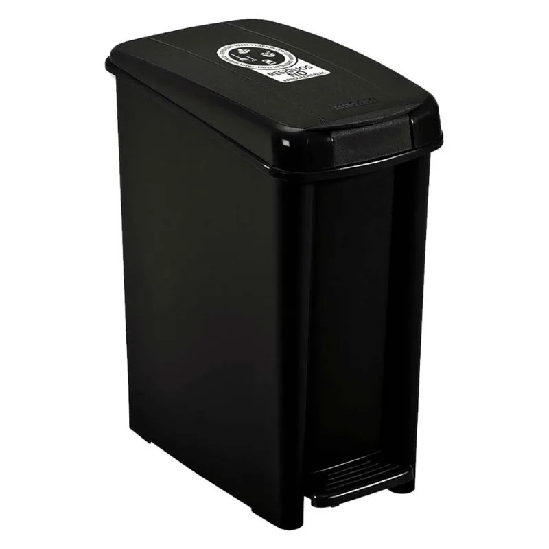 Basurero Pedal 10L Negro Rimax