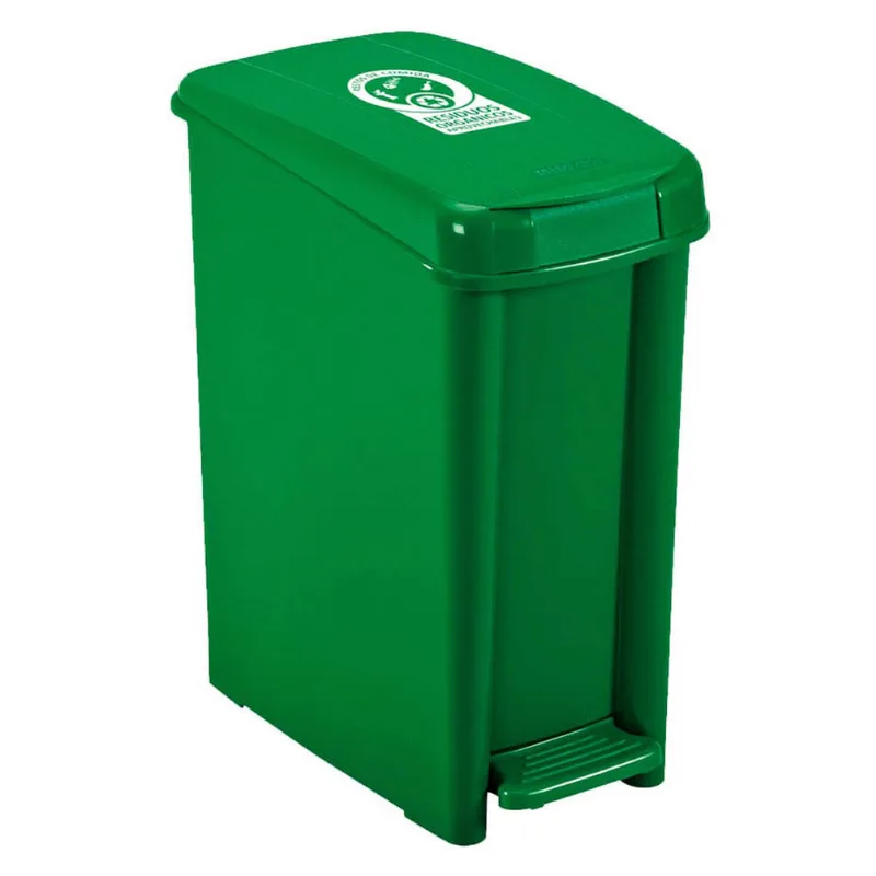 Basurero pedal polipropileno verde 10Litros Rimax