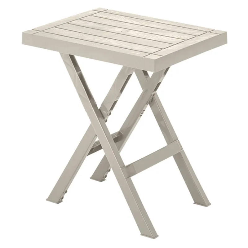 Mesa plegable Baru rectangular taupe plástico 60x50x73.2 cm Rimax
