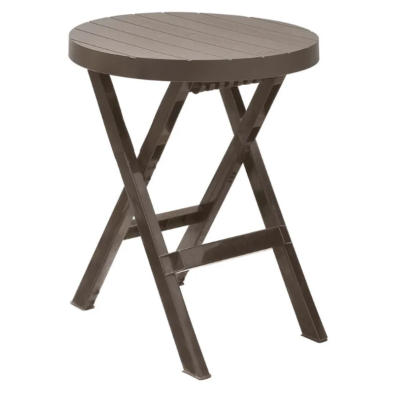 Mesa plegable Baru redondo mocca plástico 60.7x60.7x74.4 cm Rimax