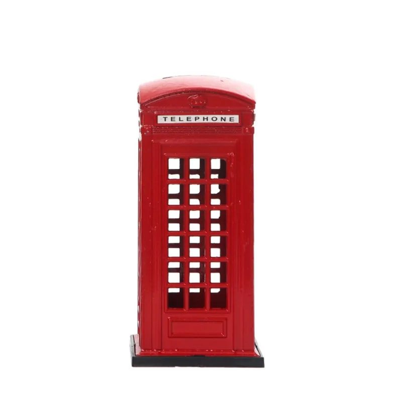 Mini Cabine Telefônica De Metal Coin Bank Em Estilo Retrô 170g