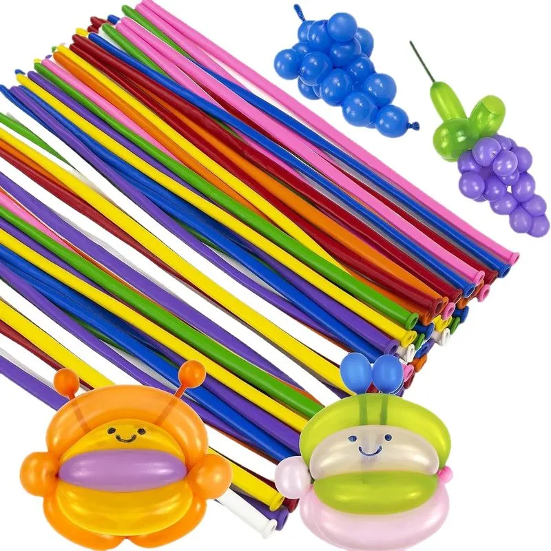 Kit De Balões 100 Unidades De Látex Torcido 260 Ml De Comprimento 26 Cm 185g