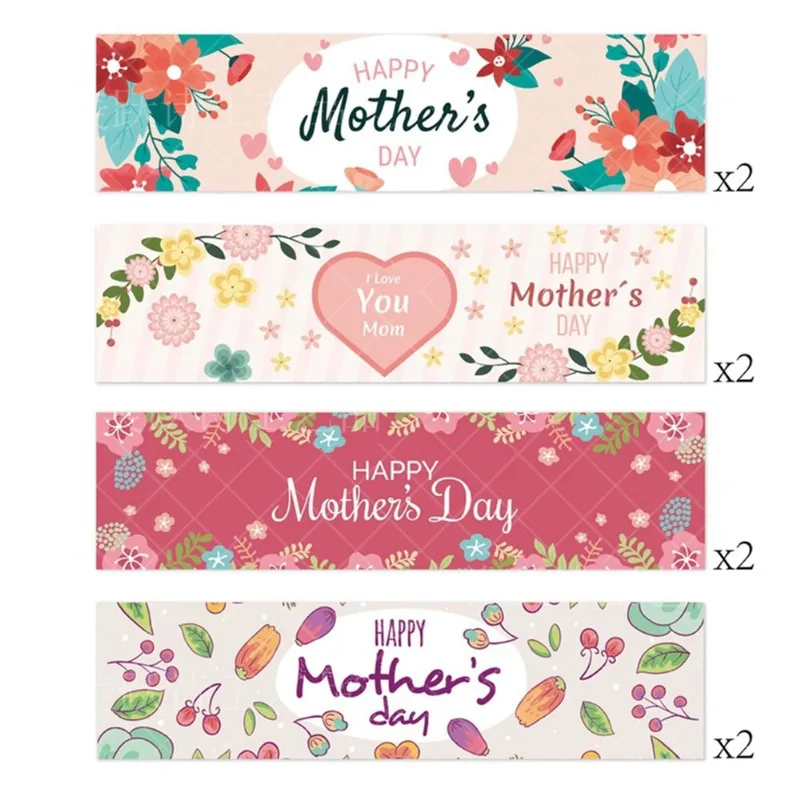 Adesivos Para Decoração De Garrafas De Água, Dia Das Mães, 8 Unidades