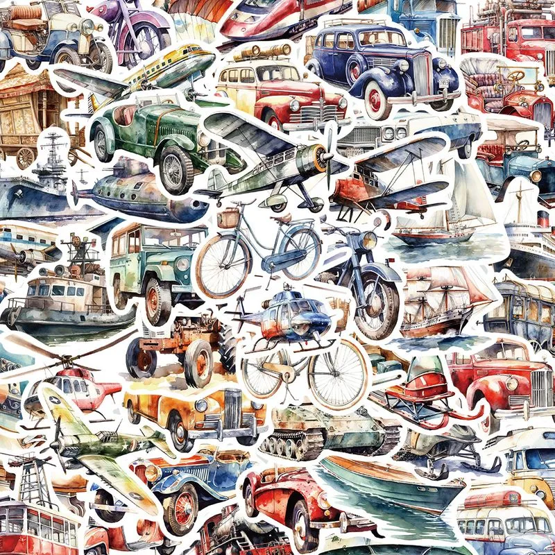 Pacote De Adesivos Retro Transportation, 50 Unidades Para Veículos Antigos