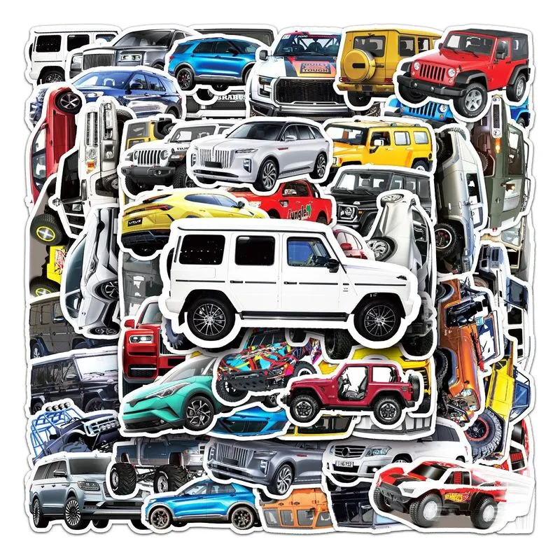 Pacote De Adesivos Off-road Car, 51 Unidades — Suv Colorido De Desenho Animado
