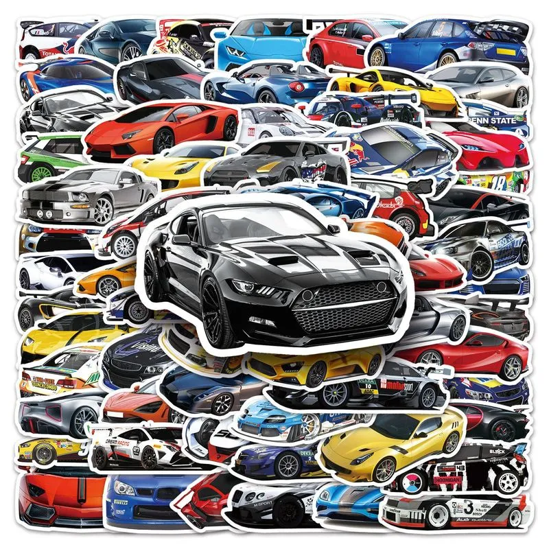 Adesivos Supercar Racing, 102 Peças, Decalque Colorido Para Carros Esportivos