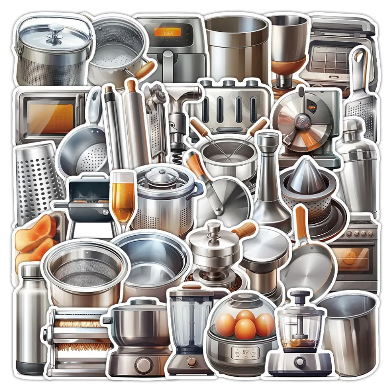 Pacote De Adesivos: Utensílio De Cozinha, 50 Unidades De Utensílio De Cozinha
