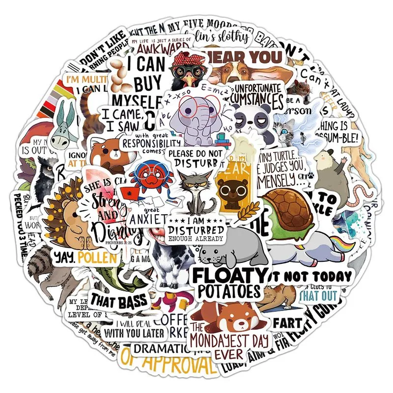 Pacote De Adesivos Pet Friendship, 50 Unidades Com Citações Fofas De Cães E Gatos