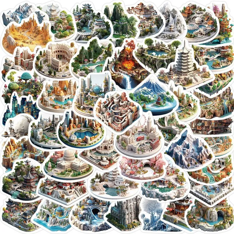 Adesivos 3d Em Miniatura Scene, 50 Peças, Fofas, Estilo Casa De Bonecas, Vin