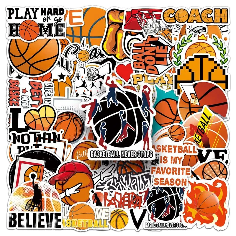 Pacote De Adesivos Basketball Girl, 50 Peças De Decalque De Vinil Impermeável