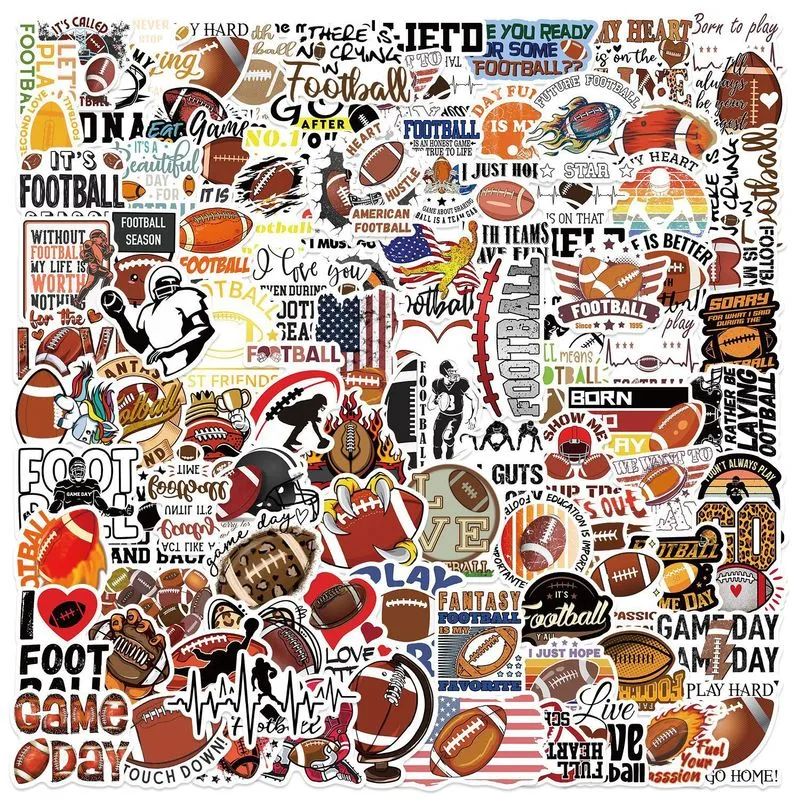 Conjunto De Adesivos American Football, 50 Peças De Decalque De Vinil Impermeável