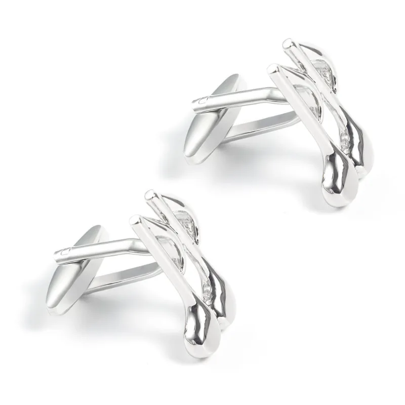 Cufflinks, Banhado A Prata, Music Note Copper, 11g Para Homens