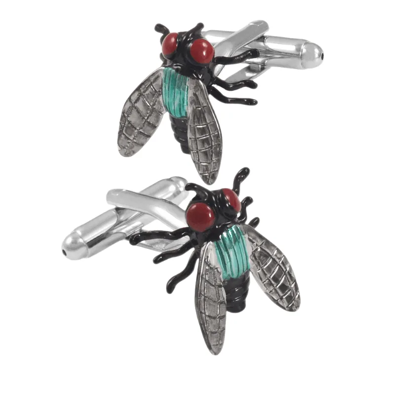 Esmalte Cuff Links Fly Design Para Homens E Mulheres
