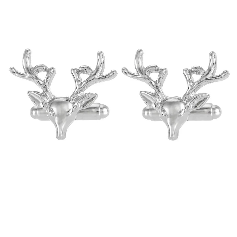 Cufflinks Vintage Deer Head Antler Design Para Homens
