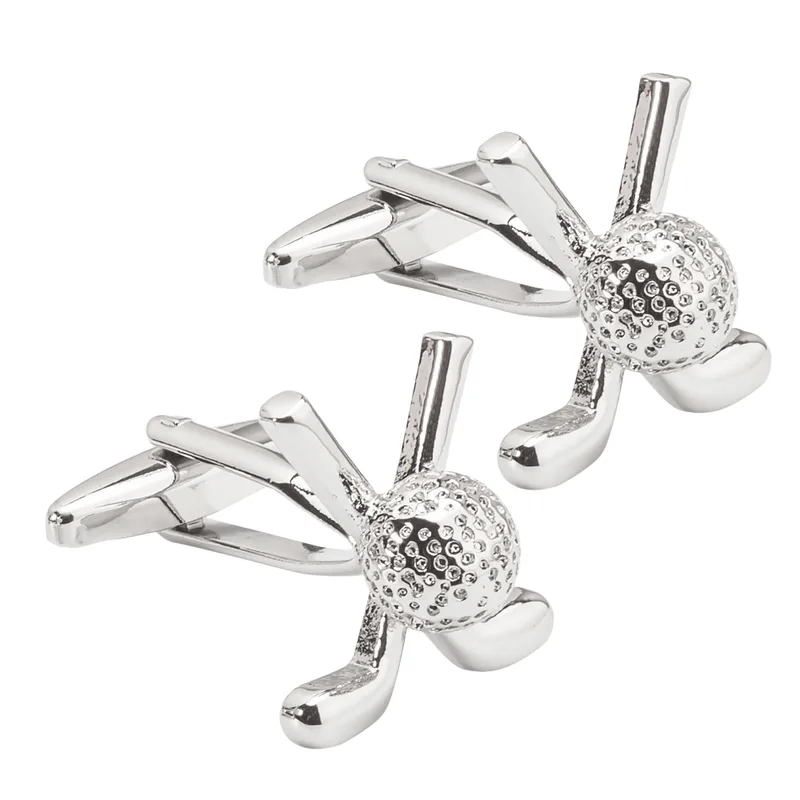 Bola De Golfe De Alta Qualidade Cufflinks Para Homens Em Metal Polido