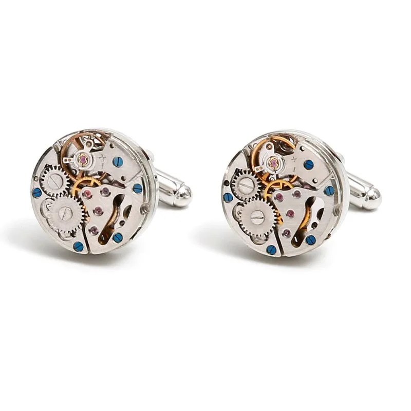 Design De Engrenagem Cuff Links Para Homens Em Cobre Prateado