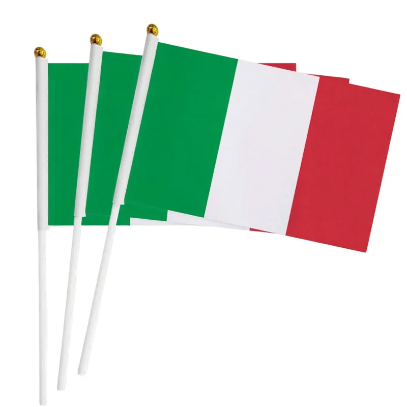 Mini Conjunto De Bandeiras Portáteis De Poliéster Italiano De 14 X 21 Cm (pacote Com 3)