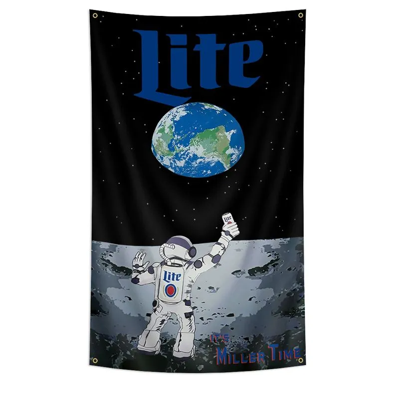 Flag Miller Lite Astronaut 150x90cm - Poliéster Premium
