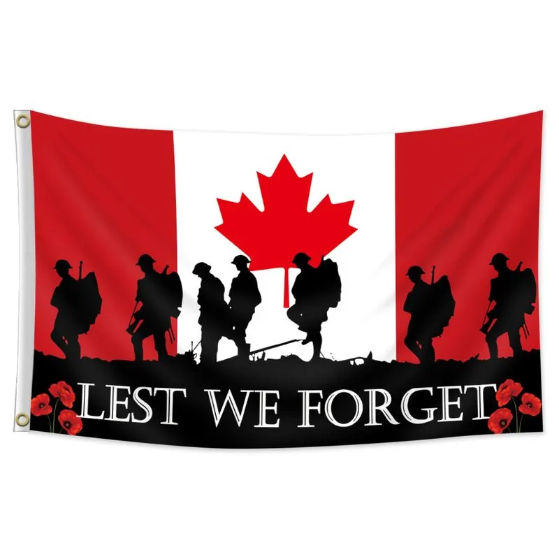 Bandeira: Memorial Dos Veteranos Do Canadá, 150x90cm, Poliéster Premium