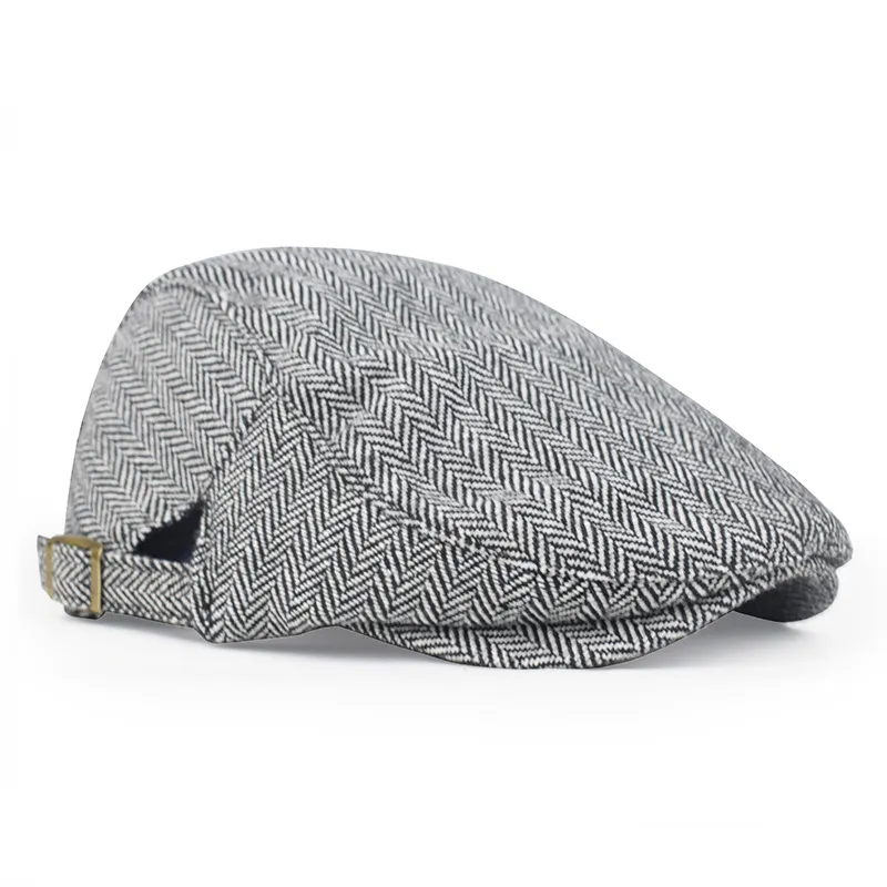 Espinha De Peixe Com Tampa Plana Para Homens Ajustável Ivy Newsboy Gatsby