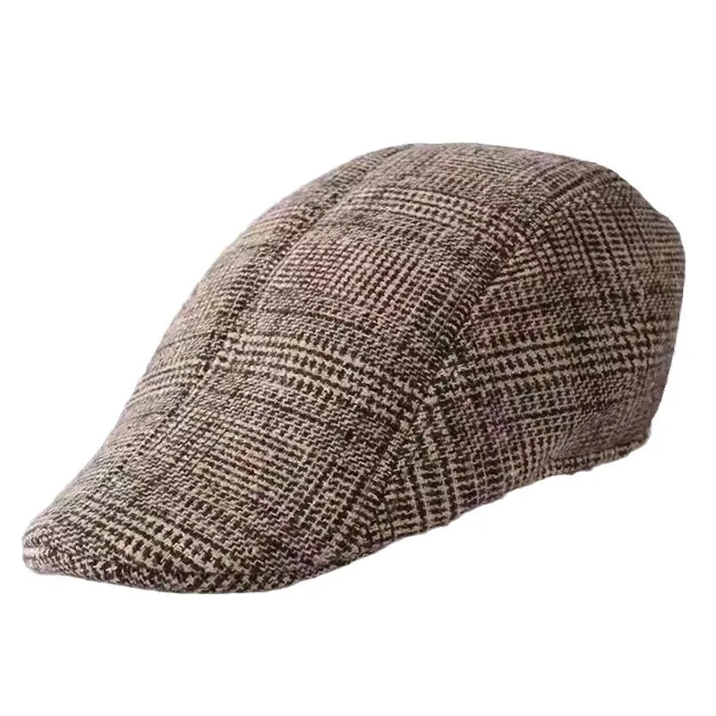 Chapéu Plano Gatsby Newsboy Houndstooth Plaid Para Homens