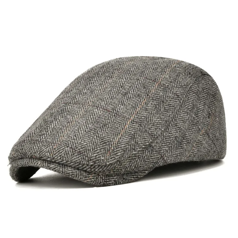 Flat Cap Herringbone Newsboy Ivy Cabbi Para Homens E Mulheres