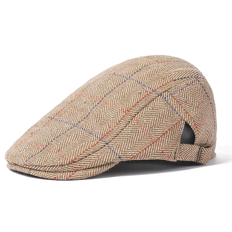 Flat Cap Herringbone Newsboy Ivy Cabbi Para Homens E Mulheres