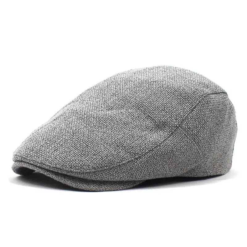 Chapéu De Boné Plano, Cinza Claro, Algodão Ou Jeans Para Homens
