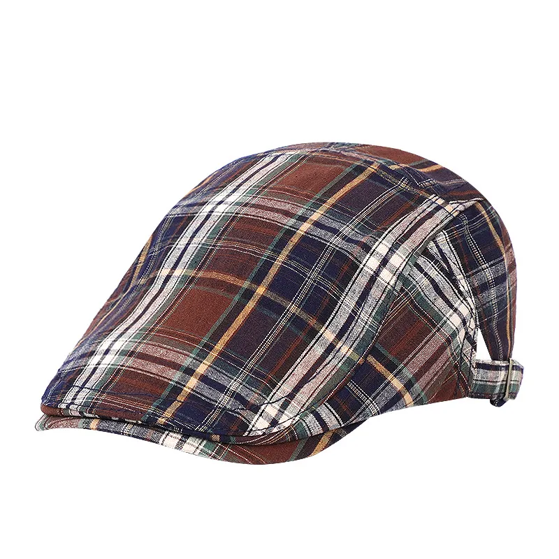 Tecido De Poliéster Xadrez Plano Para Homens - Circunferência 56-58cm