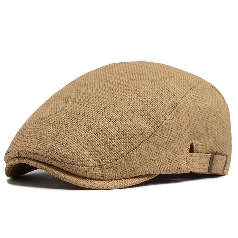 Boné Plano De Palha, Chapéu Casual Newsboy Gatsby Ivy Para Homens