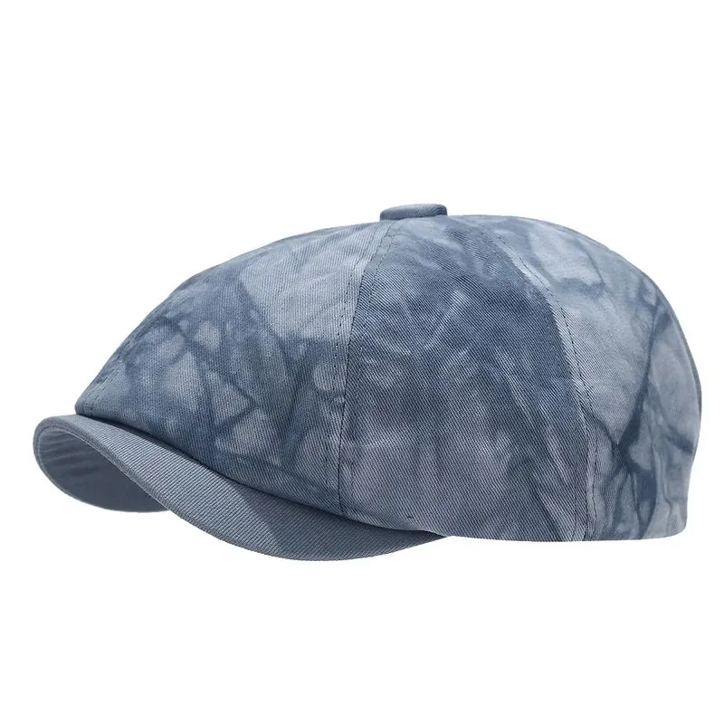 Chapéu Vintage Gatsby Newsboy Com Tampa Plana Tie-dye Para Homens