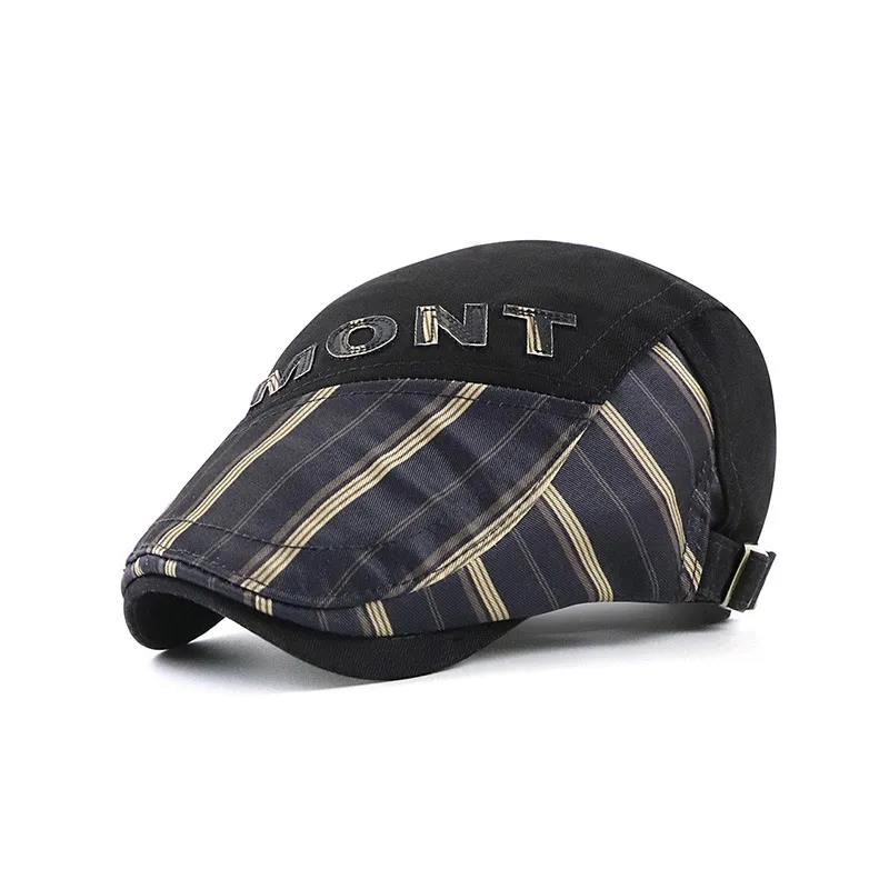 Flat Cap Mont Listrped Para Homens Em Algodão Ou Jeans
