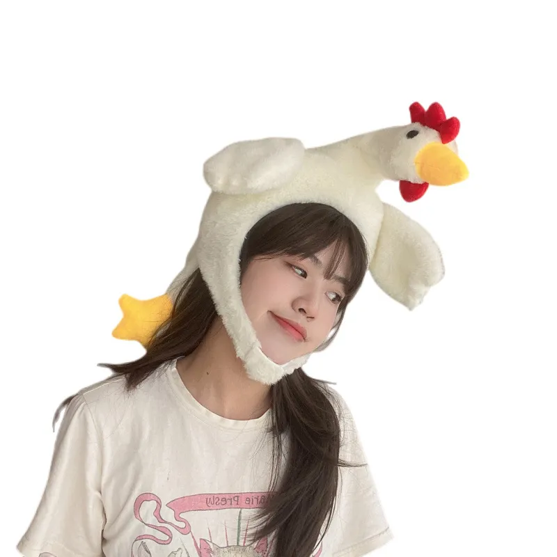 Chapéu Fluffy Chicken Head, Acessório De Cosplay De Pelúcia, 70 Cm
