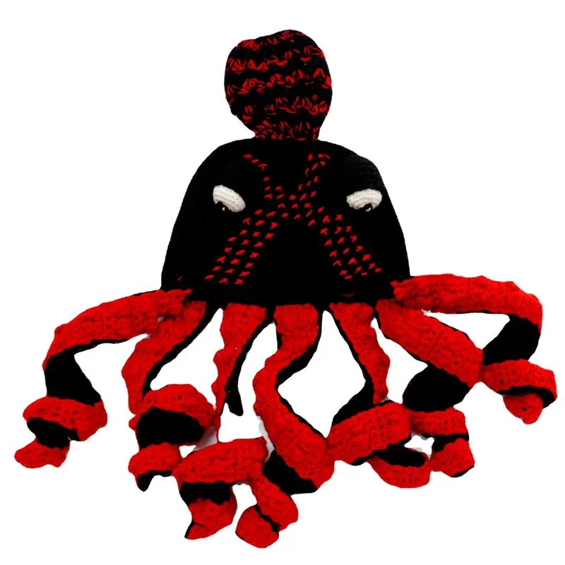 Chapéu De Crochê, Gorro De Malha, Design Engraçado De Polvo Para Adultos