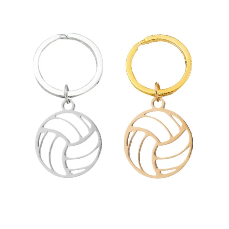 Chaveiro Voleibol Minimalista Em Aço Inoxidável 20g