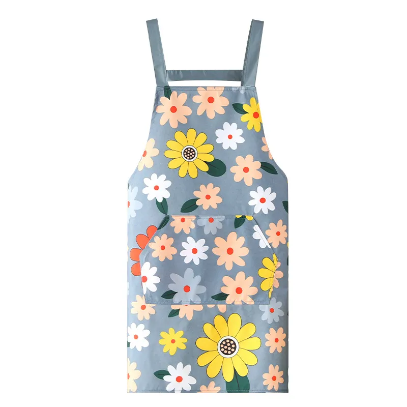 Avental Floral Impermeável Para Mulheres Poliéster 75x65cm