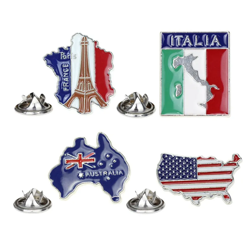 Conjunto De Broches, Mapa Mundial, Bandeira Do País, Emblemas De Lapela De Liga Leve