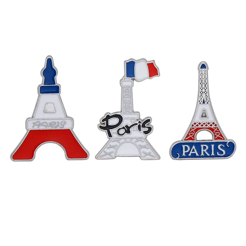 Conjunto De Broches E Emblemas De Lapela Em Liga De Paris Da Torre Eiffel