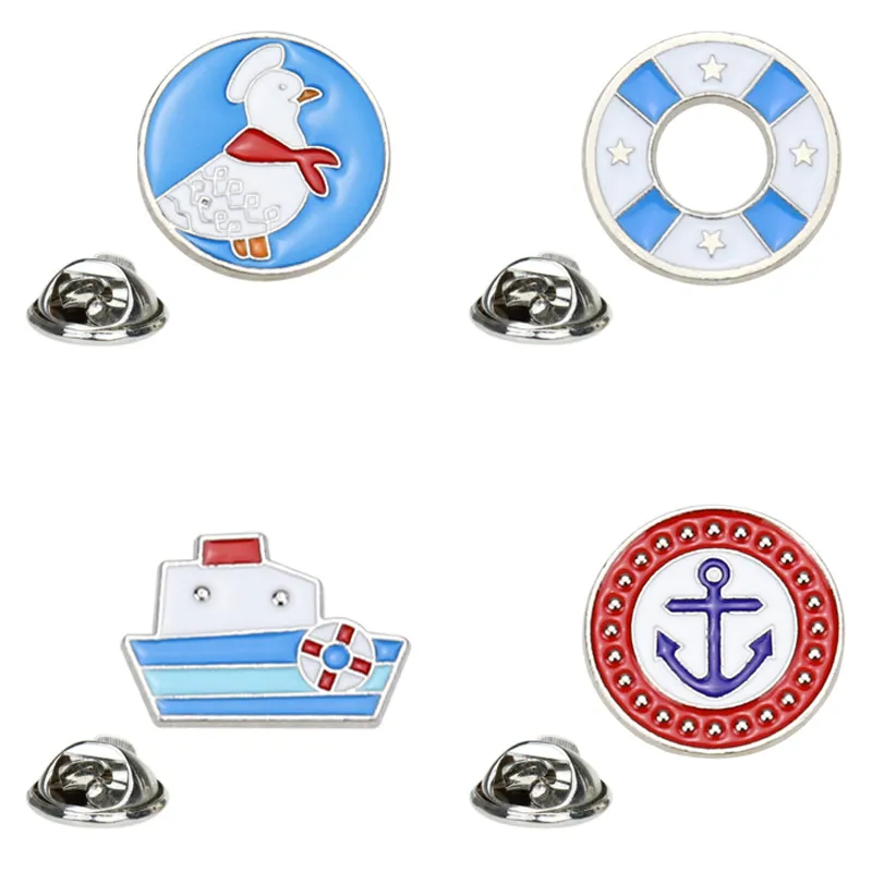 Conjunto De Broches Com Tema Náutico Cartoon Duck Para Mulheres E Homens