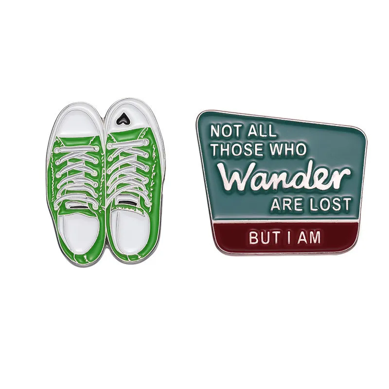 Conjunto De Broches Alloy Creative Green Shoes, Alfinete De Lapela