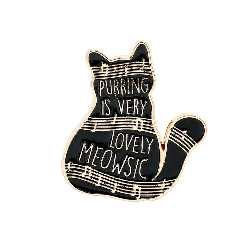 Alfinetes De Broche Creative Black Cat Alloy Blouse Alfinete De Lapela