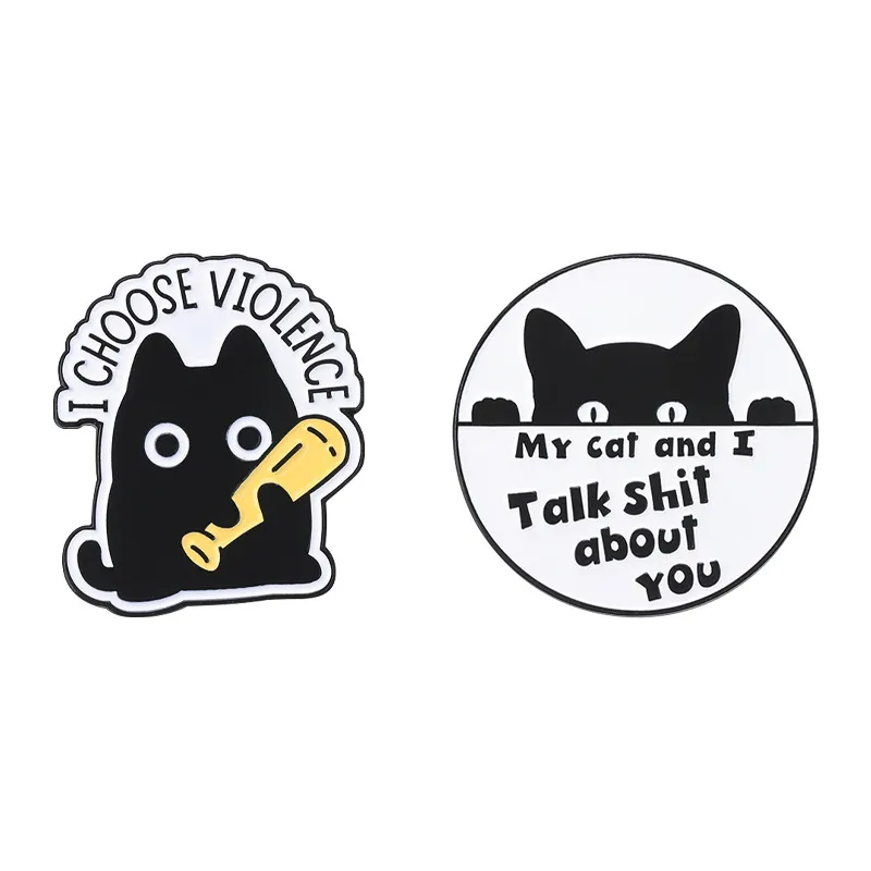 Conjunto De Alfinetes De Broche Cartoon Cat Creative Kitty Lapel Badge