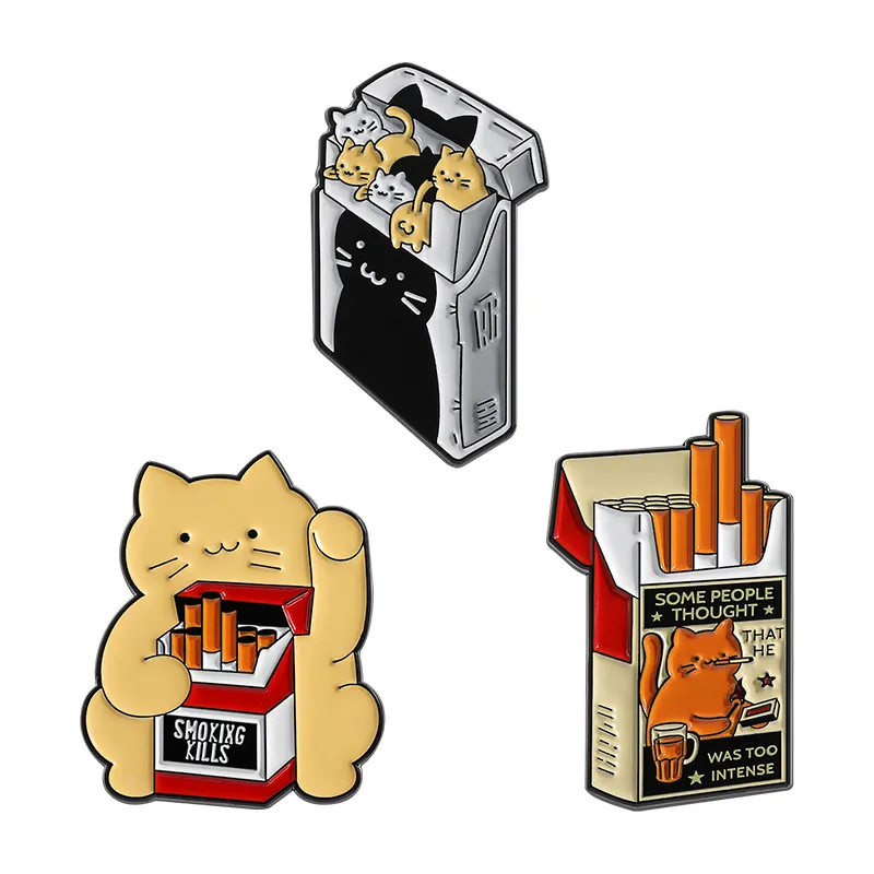 Conjunto De Alfinetes De Broche Funny Cartoon Cat Enamel Pin
